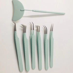 Juego de Pinzas Profesionales para Extensión de Pestañas con Puntas Suaves de 10 mm, Herramientas de Precisión de Acero Inoxidable para la Aplicación de Pestañas - Product Image 1