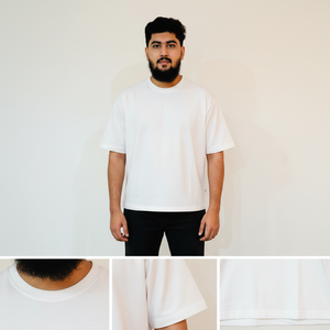 Custom LOGO Wholesale Crew Neck Heavy Weight T-shirt Oversized Boxy Fit <b>Tshirt</b> Dropped Shoulders Cropped Boxy t Shirt Streetwear - Product Image 4