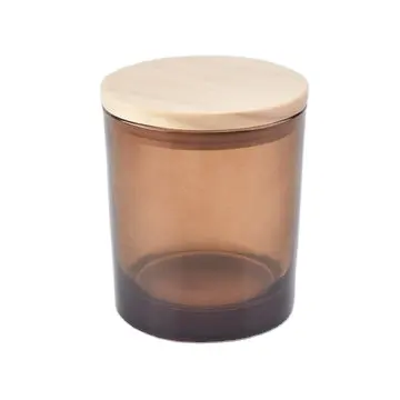 Candle Jars Manufacturer Supply Amber Candle Jars For Making Candles Vessel With Lid High Quality