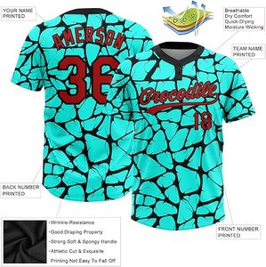 Camisetas de Béisbol Personalizadas Grace Well, Camisetas de Softbol con Dos Botones, Nombre, Número y Logotipo Bordados para Hombre y Mujer - Product Image 2
