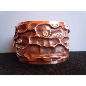 Boutons de manchette et bracelets classiques ethniques en laiton et cuivre, accessoires de mode en cristal - Product Image 6