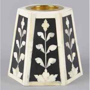 Porte-encens d'aromathérapie pour la maison avec incrustation décorative en os et coquille de nacre, brûleur à Bakhoor - Product Image 2