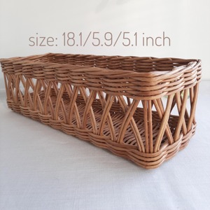<b>Square</b> Rattan <b>Basket</b> Diagonal Weave Handmade Eco-Friendly Natural Rattan Storage <b>Baskets</b> Modern Multifunction Artex Green Earth - Product Image 2