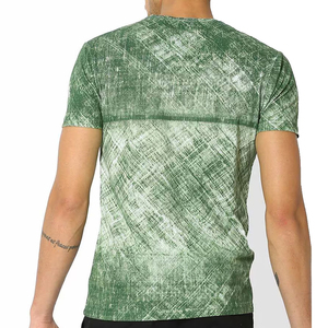 Men's Green Solid <b>Raglan</b> Sleeve T-Shirt Regular Fit O-Neck Casual Knitted Front Acid Wash Breathable Quick Dry 100% Cotton <b>Top</b> - Product Image 3