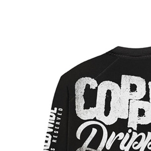 Men's Black <b>Long</b> <b>Sleeve</b> <b>T</b>-<b>Shirt</b> Coped & Dripped Print Streetwear Jersey Cotton O-Neck Regular Fit - Product Image 2