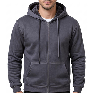 Sudadera con capucha completa personalizada para hombre, 100% algodón polar, ecológica, de peso pesado, estilo casual urbano, OEM ODM al por mayor - Product Image 1