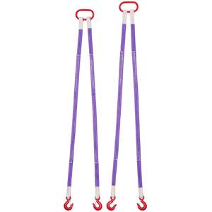 2pcs Heavy Duty 4400LB Capacity Polyester <b>Bridle</b> Sling <b>Hooks</b> 5Ft Lifting Rigging Strap for Engines Wear-Resistant Webbing Slings - Product Image 1