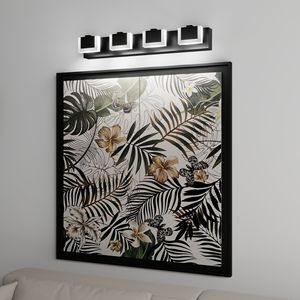 Modern 4-<b>Light</b> LED Bathroom Vanity <b>Light</b> Black Wall <b>Light</b> Fixture with <b>up</b> & Down Lighting 6000K for Bathroom Over <b>Mirror</b> - Product Image 3