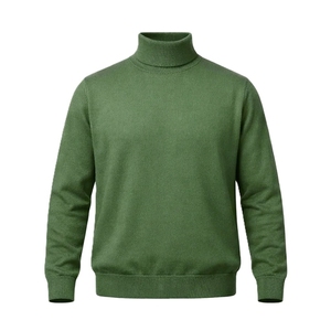 Pull à col haut en coton uni pour homme, tricoté, manches longues, coupe classique, respirant, vêtements d'hiver pour homme - Product Image 6