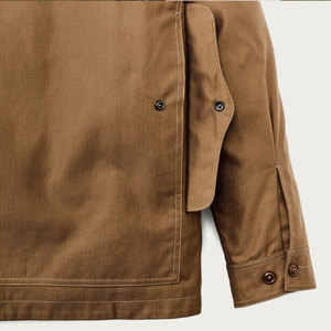 Camisa Chaqueta de Lona Marrón para Hombre con Cierre de Botones y Bolsillos en el Pecho, Estilo Workwear, Corte Regular, para Otoño - Product Image 3