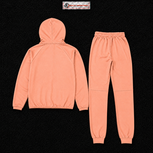 Conjunto de chándal con capucha para hombre, color melocotón, chaqueta con cremallera completa, pantalones jogger, ropa deportiva informal, ropa deportiva personalizada, ropa urbana, venta al por mayor, para entrenamiento - Product Image 6