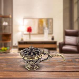 Porte-encens ajouré en bronze pour cônes et spirales d'encens Dhoop, accessoire de décoration et d'ambiance pour la maison et le bureau - Product Image 2