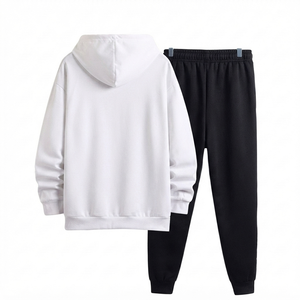 Trendiness Blue Tracksuit Wholesale Custom Logo Sportswear Manufacturer Winter Warm Fleece Pullover Hoodie And Joggers Set - Product Image 2