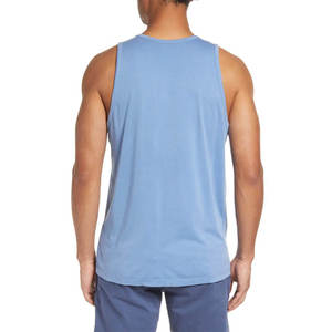 PITCHER INTERNATIONAL Débardeur sans manches bleu clair pour homme, avec poche poitrine, col rond, tricoté, couleur unie, 100% coton respirant - Product Image 5