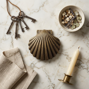 Premium Vintage Seashell <b>Door</b> <b>Knocker</b> Antique Brass Coastal Entryway Hardware Decorative Nautical Home Accent XLX Deluxe Edition - Product Image 4