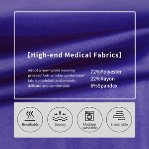 Conjuntos de Uniformes Médicos para Mujer, Color Morado, Tejido Transpirable Antibacteriano, Uniformes de Doctora - Product Image 6