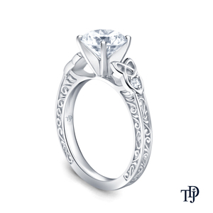 Bague de fiançailles en or 10 carats personnalisable avec diamant de laboratoire, design antique à motif de volutes, fabricant international OEM, vente en gros et au détail - Product Image 3