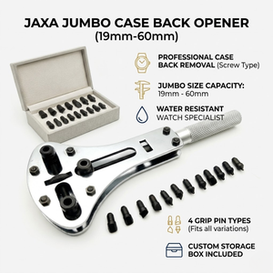 Premium Jumbo <b>Watch</b> <b>Case</b> Back Opener Jaxa Style Adjustable | 19-60mm Repair Tool Kit with 12 Tips Heavy Duty Steel Professional. - Product Image 5