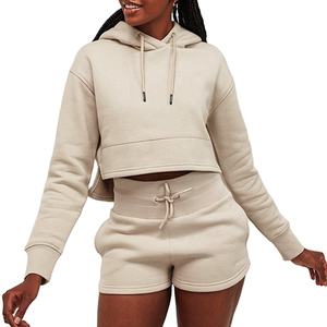 Sudadera con Capucha Corta Personalizada con Logotipo para Mujer, Sudadera con Capucha Deportiva de Manga Larga con Cordón, Sudadera Corta de Forro Polar Cálida para Mujer 2026 - Product Image 2