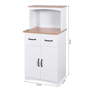 Armadio da cucina in legno bianco con cassetto di stoccaggio a microonde dispensa armadio - Product Image 6