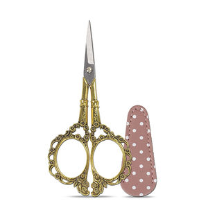 Ciseaux à cuticules en acier inoxydable 4,5 pouces, lames courbées fantaisie à pointe fine pour broderie, manche en acier lisse pour droitiers, pour travaux artistiques - Product Image 2