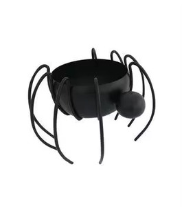 Portavelas de Metal con Forma de Araña, Decoración de Halloween para Interiores, Color Negro, con Luz, para Adultos - Product Image 3