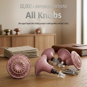 Poignée de meuble en fonte durable Ba, bouton rond rose au design industriel pour tiroir de cuisine, chambre, commode, mobilier - Product Image 3