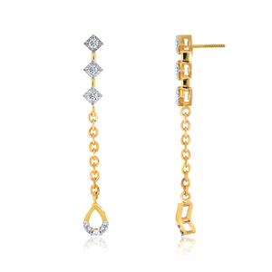 Luxury 18K Gold Plated Lab Grown <b>Diamond</b> Brilliant Cut Trendy Chain Drop <b>Earrings</b> Women Elegant Long <b>Dangle</b> Bridal Party Jewelry - Product Image 2