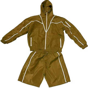 Ensemble de survêtement unisexe violet à capuche avec fermeture éclair, manches longues, short, séchage rapide, design sportif, couleur unie, poches latérales, pour adulte, idéal pour le printemps - Product Image 2