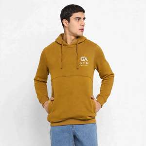 Sweat à capuche d'hiver pour homme GYM ACTIVE, vente en gros, respirant, 100% coton tricoté, 340 GSM, imprimé lettres - Product Image 3