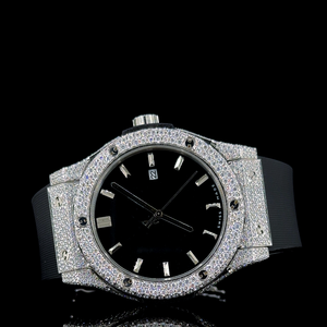 Reloj Mecánico Automático de Lujo con Diamantes, Acero Inoxidable, Hecho a Mano, Moissanita, Joyería de Belleza Personalizada, 44MM 100 - Product Image 1