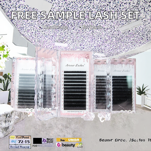 ขนตาต่อขนตาแบบเกาหลีทำมือแบบธรรมชาติพร้อมขนตาปลอมและกาวติดขนตาผ้าไหมสีดำด้านฉลากส่วนตัว - Product Image 5