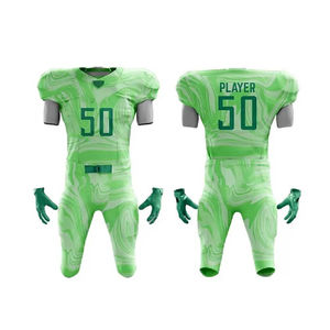 Uniforme de football américain professionnel de haute qualité pour adultes, personnalisé, bicolore, imprimé par transfert thermique, respirant, 100% polyester, pour équipe - Product Image 3