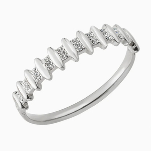 Brazalete de tenis con diamantes cultivados en laboratorio, brazalete de barra acanalada graduada, brazalete de tenis con diamantes para mujer, brazalete de diamantes con barra acanalada, fino. - Product Image 1