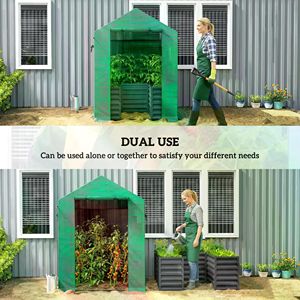 Small Walk-In Greenhouse for Indoor Backyard <b>Plant</b> Growth Tempered Glass with Steel Plastic Wood <b>Frame</b> for Polythene Growing - Product Image 4
