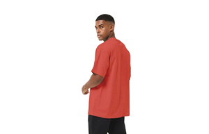 T-shirt en coton rouge surdimensionné pour homme, manches courtes, coupe ample, décontracté, été, couleur unie, tricoté, grande taille adulte - Product Image 4