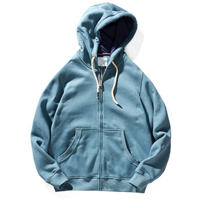 Sudadera con capucha extragrande de algodón para hombre, 500 g/m², de forro polar grueso, con cremallera completa y diseño de cremallera. - Product Image 6