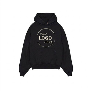 Custom Logo Oversized Hoodie <b>Men's</b> 100% Cotton French Terry Casual Streetwear <b>Pullover</b> Autumn Breathable Front Print - Product Image 1