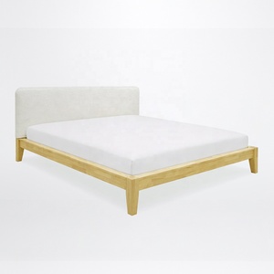 Vietnam Factory Direct Solid Wood <b>Bed</b> <b>Frame</b> Tool-Free Japanese Joinery <b>Platform</b> Queen size Wooden <b>Beds</b> Upholstered Headboard - Product Image 2