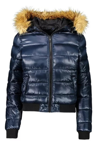 Veste matelassée blanche personnalisée pour femme avec capuche en fausse fourrure, manteau d'hiver chaud, veste à capuche tendance, nouvelle collection stylée - Product Image 2