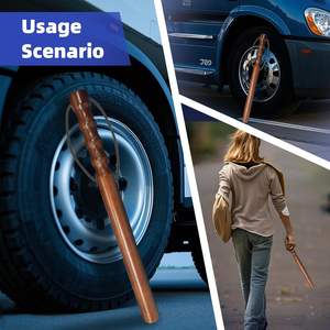 Varilla de Inspección de Neumáticos de Madera de Caucho para Autos y Camiones, Herramienta de Autoinspección con Construcción de Madera Resistente - Product Image 5