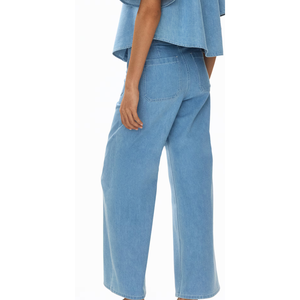 Pantalon décontracté en jean taille haute coupe droite pour femme, style streetwear, design personnalisé, marque privée - Product Image 2