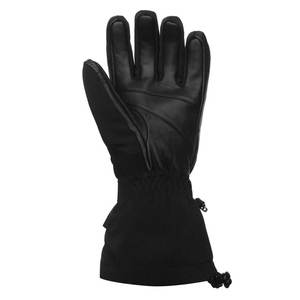 Black <b>Waterproof</b> Ski <b>Gloves</b> for Men Women Winter Touchscreen Compatible Leather Palm <b>Thermal</b> <b>Gloves</b> Hook and Loop Closure - Product Image 4