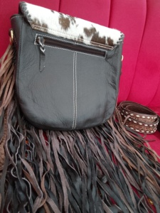 vintage Luxury Western Cowhide Hair Unisex Sling Bag Hand Tooled Floral <b>Solitaire</b> Design Waterproof Anti-Theft Ready Stock - Product Image 6