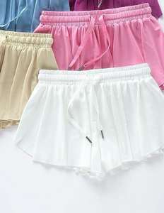 Paquete de 3/4 Shorts Deportivos de Cintura Alta con Diseño de Mariposa para Niñas, 2 en 1, para Correr, Baloncesto, Tenis - Product Image 6