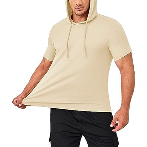 Sweat-shirts à capuche à manches courtes pour hommes, en coton léger - Product Image 2