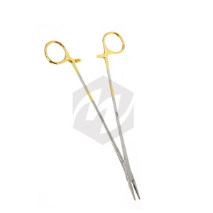 Portaagujas de madera Crile de 9 pulgadas para zurdos, instrumentos quirúrgicos con mordazas de acero inoxidable dentadas, agarre superior, hemostático, CE - Product Image 5