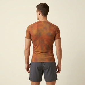 Custom Front <b>Logo</b> Sporty Fitted Athletic Training Compression Shirt Men Half Sleeve Performance Fitness Activewear Clothing - Product Image 2