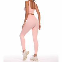 Service OEM Pantheraint, vêtements de fitness hautement élastiques, ensemble de vêtements de sport sans couture, leggings ajustés, ensemble deux pièces pour femmes, évacuation de l'humidité