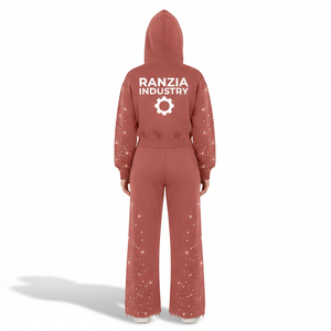 RANZIA Heavyweight Acid Wash Zip Hoodie Men RANZIA Men Vintage Rhinestone Zip Hoodie RANZIA Streetwear Zip Hoodie Men - Product Image 5